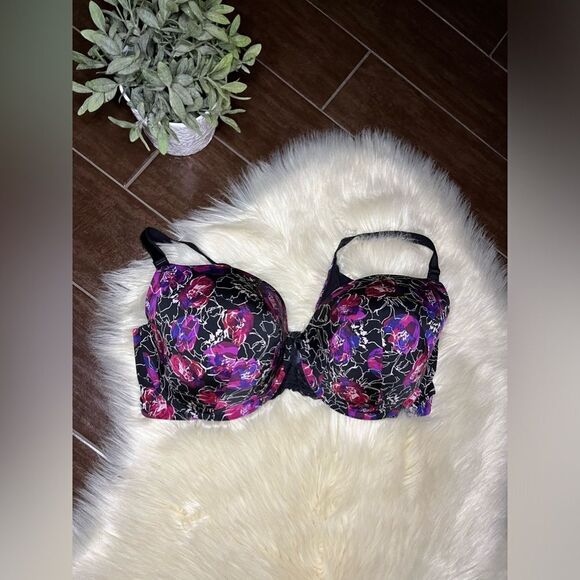 Torrid Curve floral back smoothing push up T shirt bra 44 DDD - Picture 2 of 7